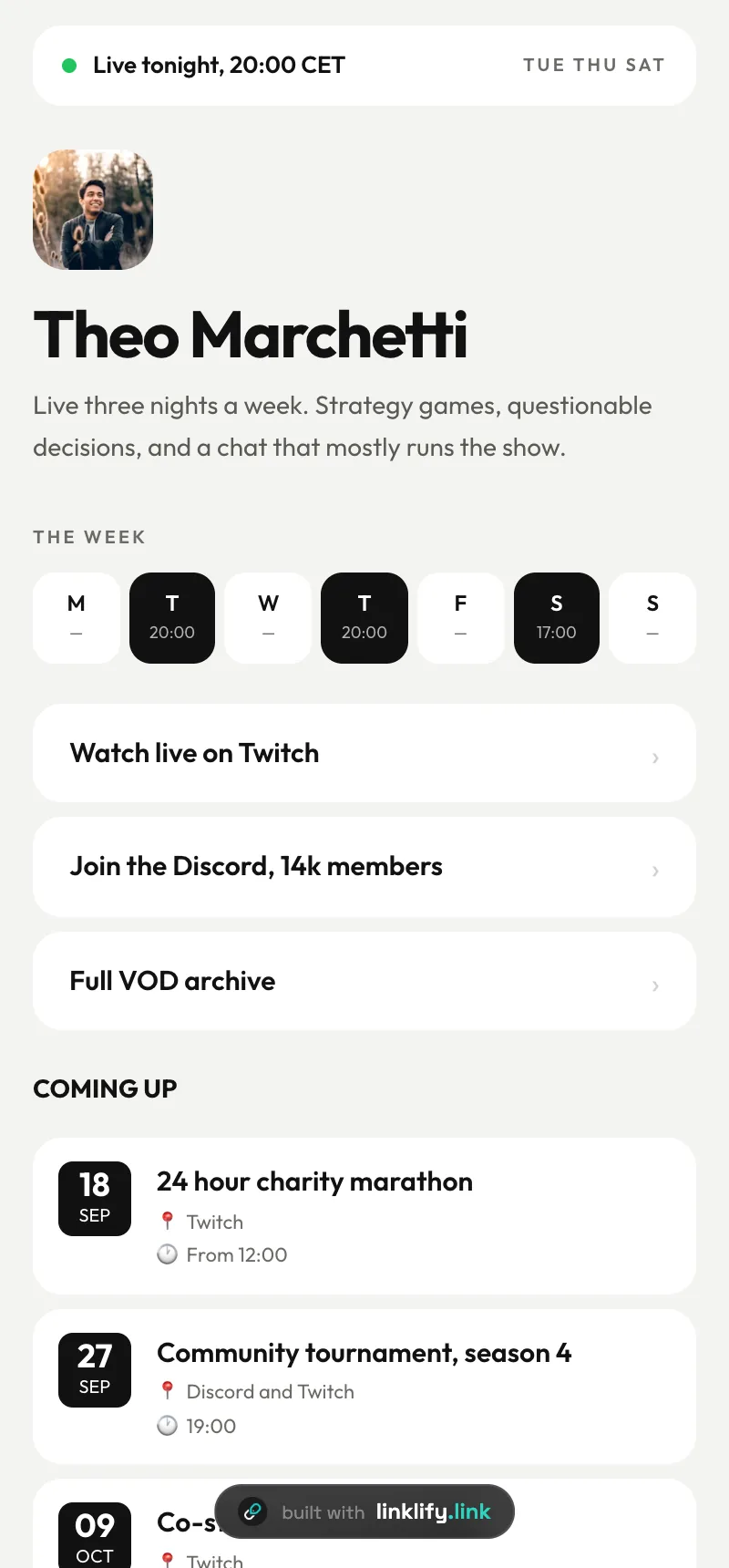 Broadcast template